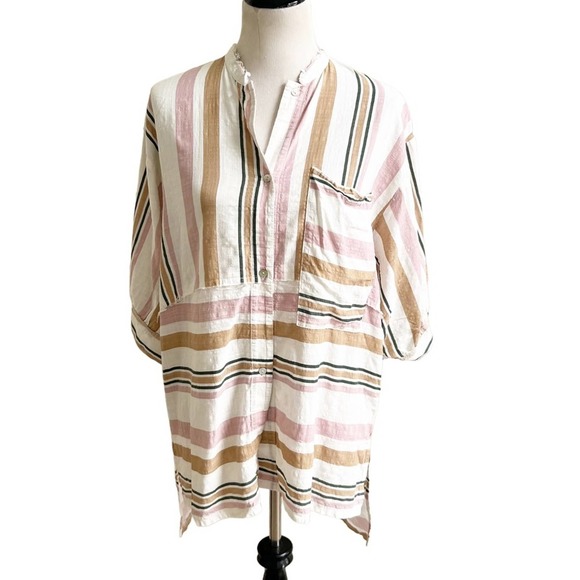 Free People Tops - Intimately Free People Striped Tunic Size Small Pink Cream